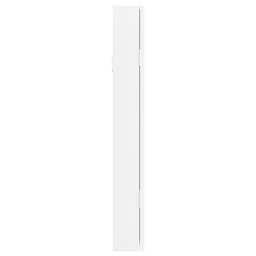 Armoire à bijoux avec miroir mural blanc 30x8,5x67 cm