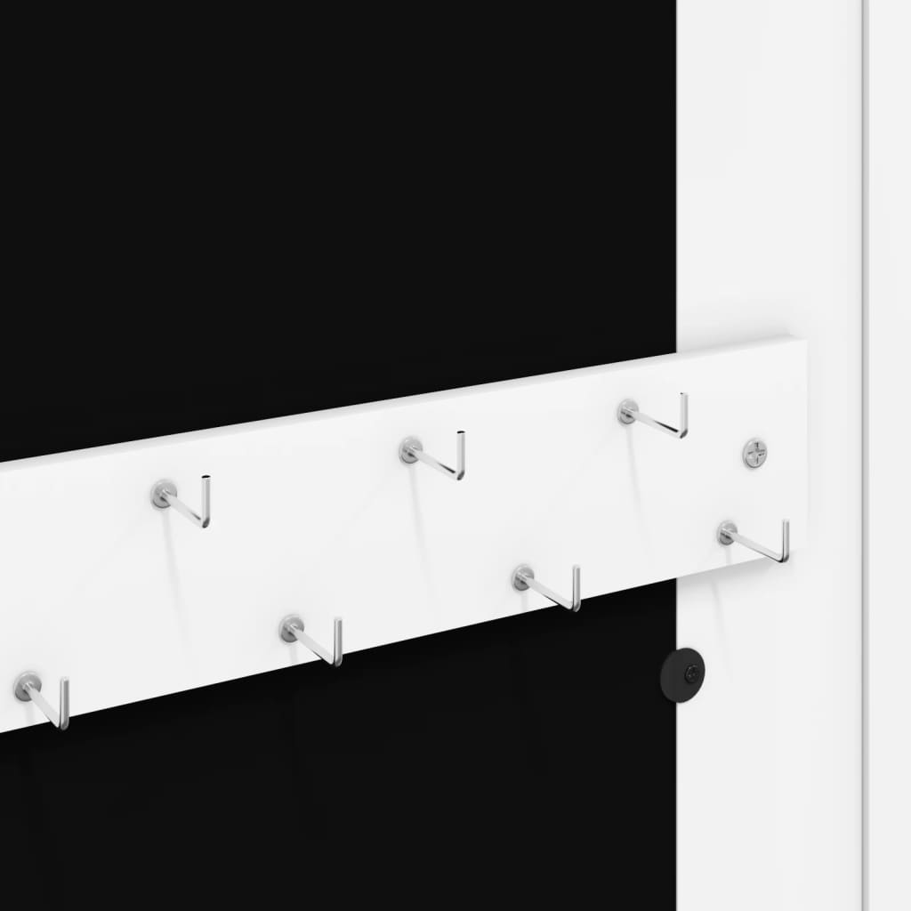 Armoire à bijoux avec miroir mural blanc 30x8,5x67 cm