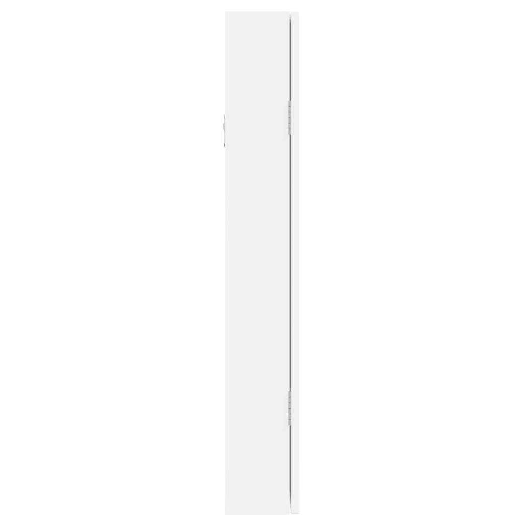 Mirror jewelry cabinet with LED lighting wall mounting white