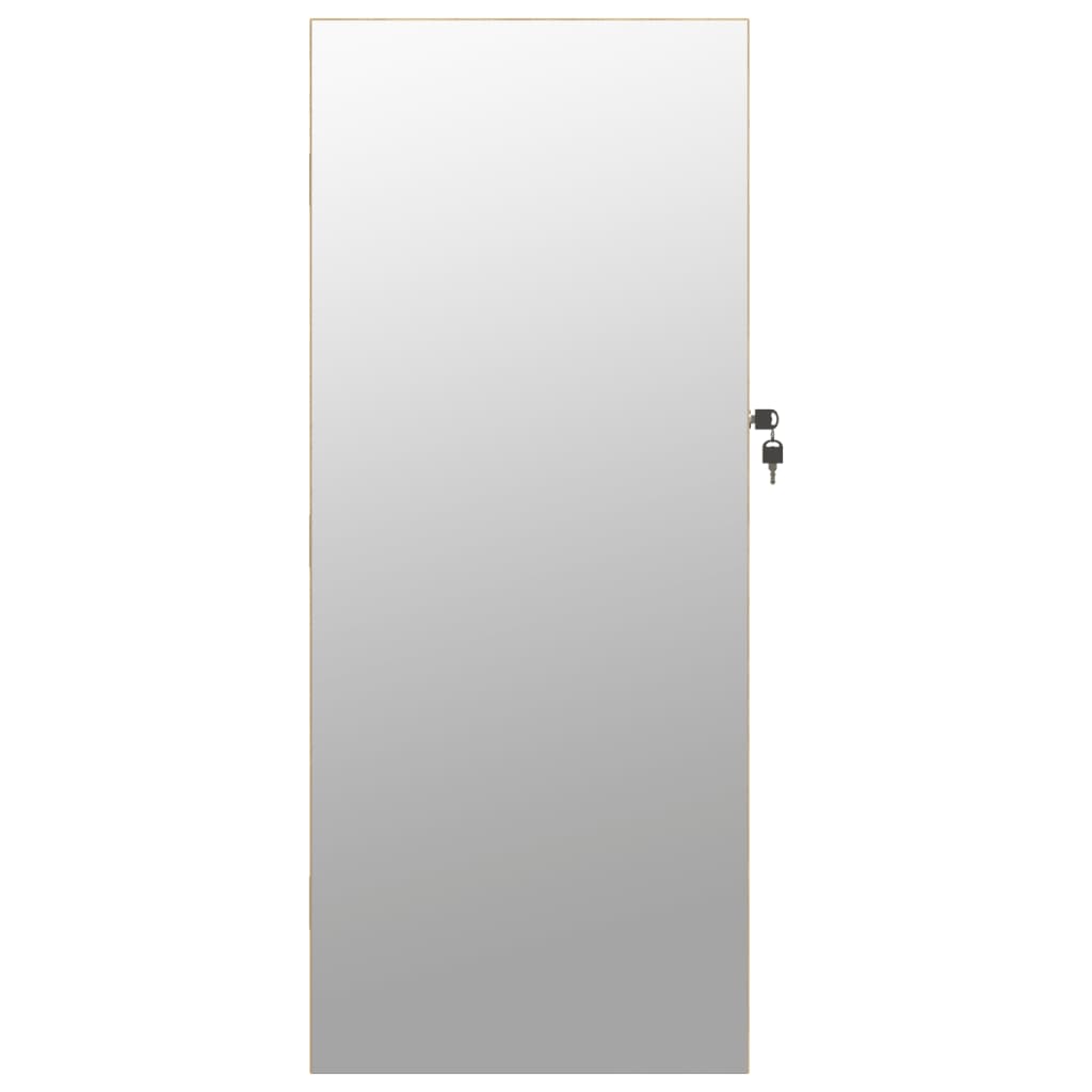 Armoire à bijoux miroir avec éclairage LED, fixation murale