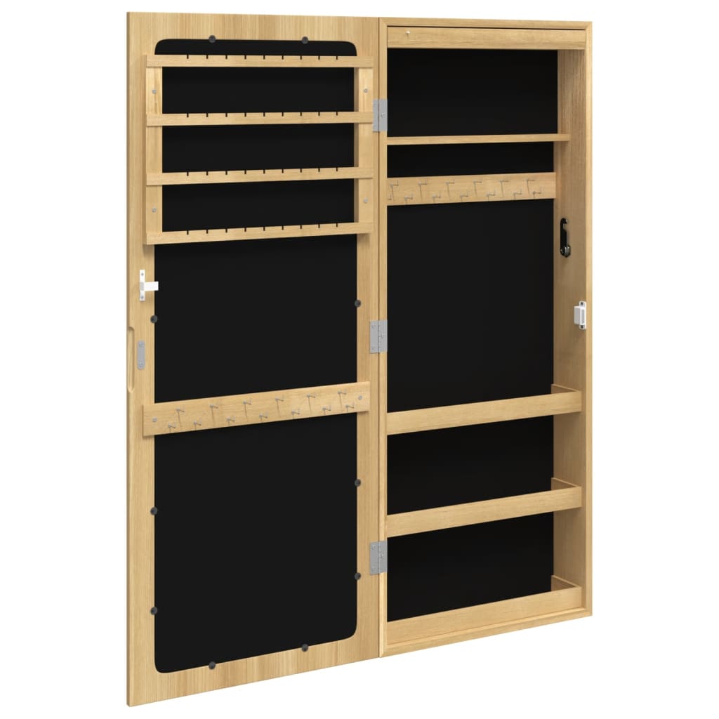 Armoire à bijoux miroir avec éclairage LED, fixation murale