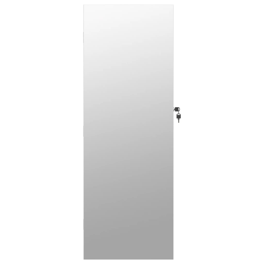 Mirror jewelry cabinet with LED lighting wall mounting white