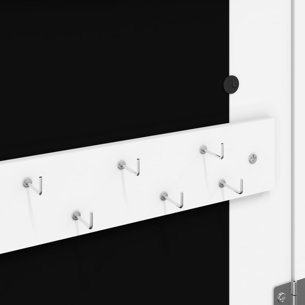 Mirror jewelry cabinet with LED lighting wall mounting white