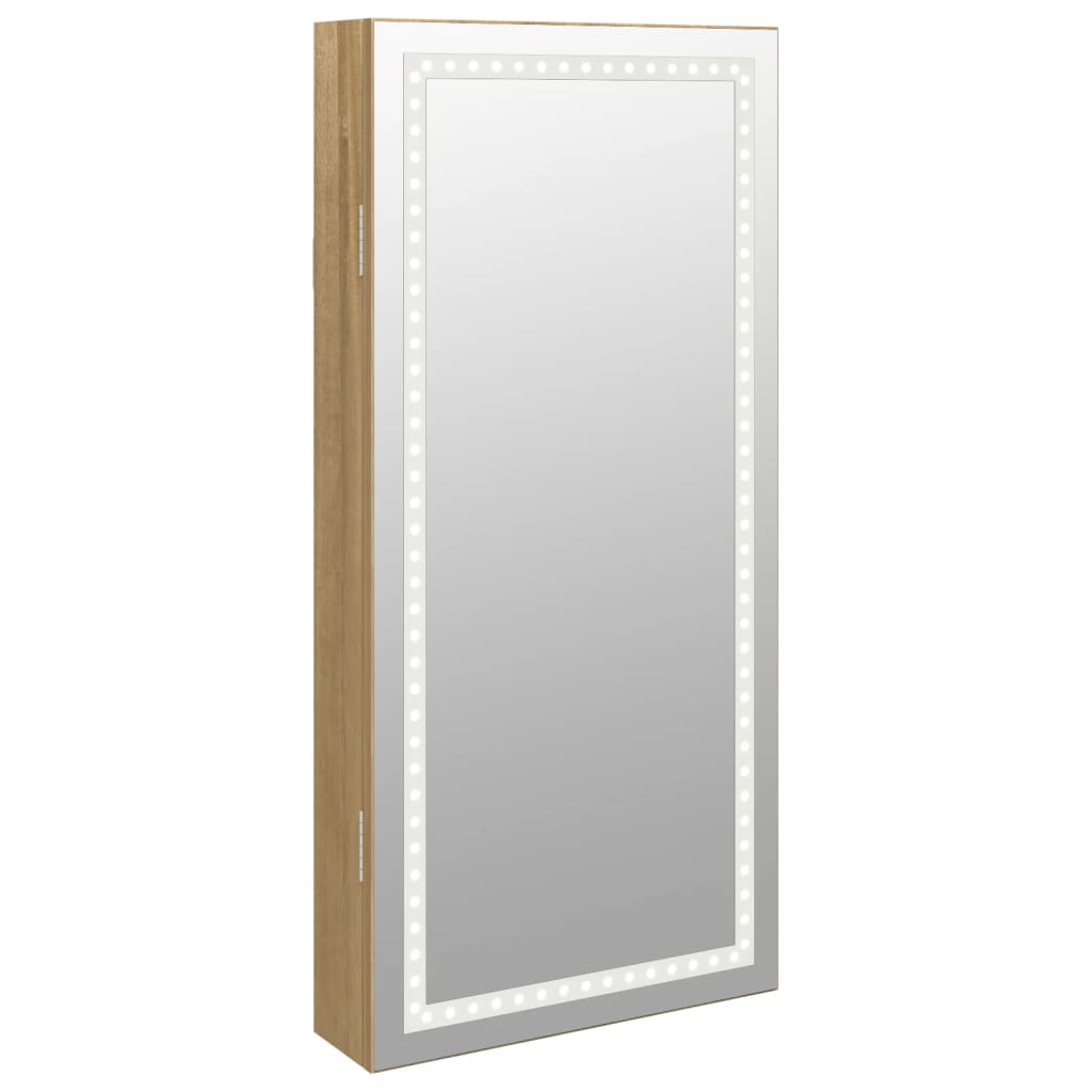 Armoire à bijoux miroir avec éclairage LED, fixation murale