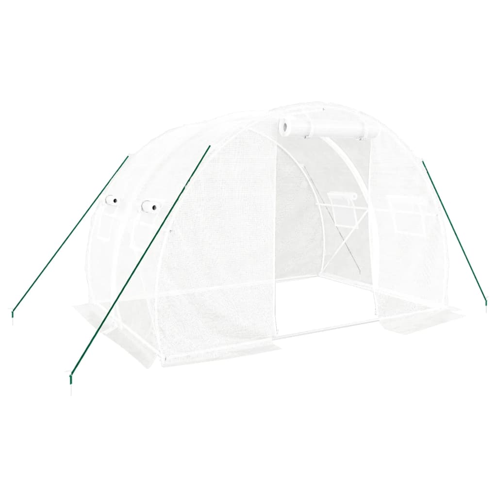 Greenhouse with steel frame white 6 m² 3x2x2 m