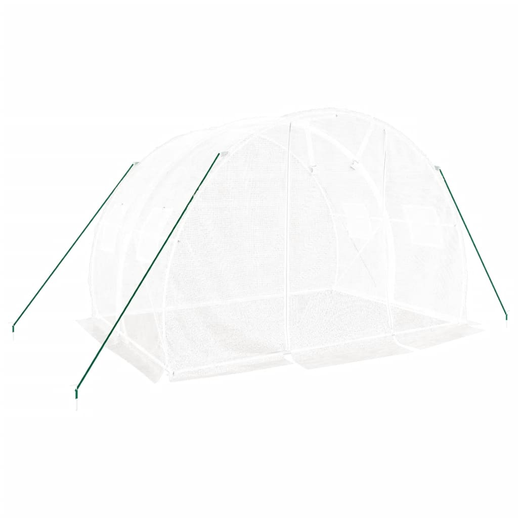 Greenhouse with steel frame white 6 m² 3x2x2 m