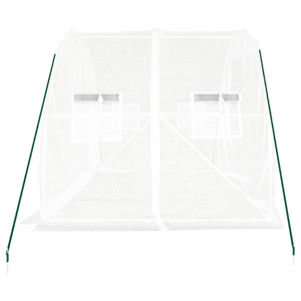 Greenhouse with steel frame white 6 m² 3x2x2 m