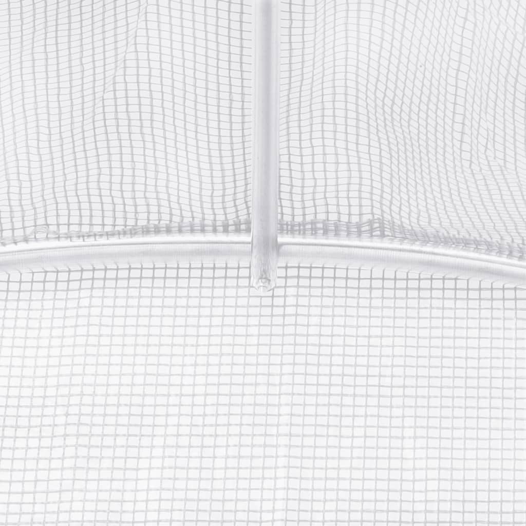 Greenhouse with steel frame white 6 m² 3x2x2 m