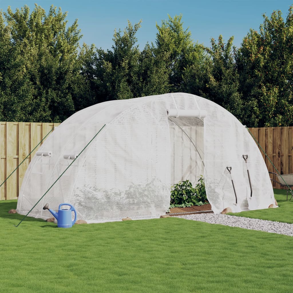 Greenhouse with steel frame white 10 m² 5x2x2.3 m