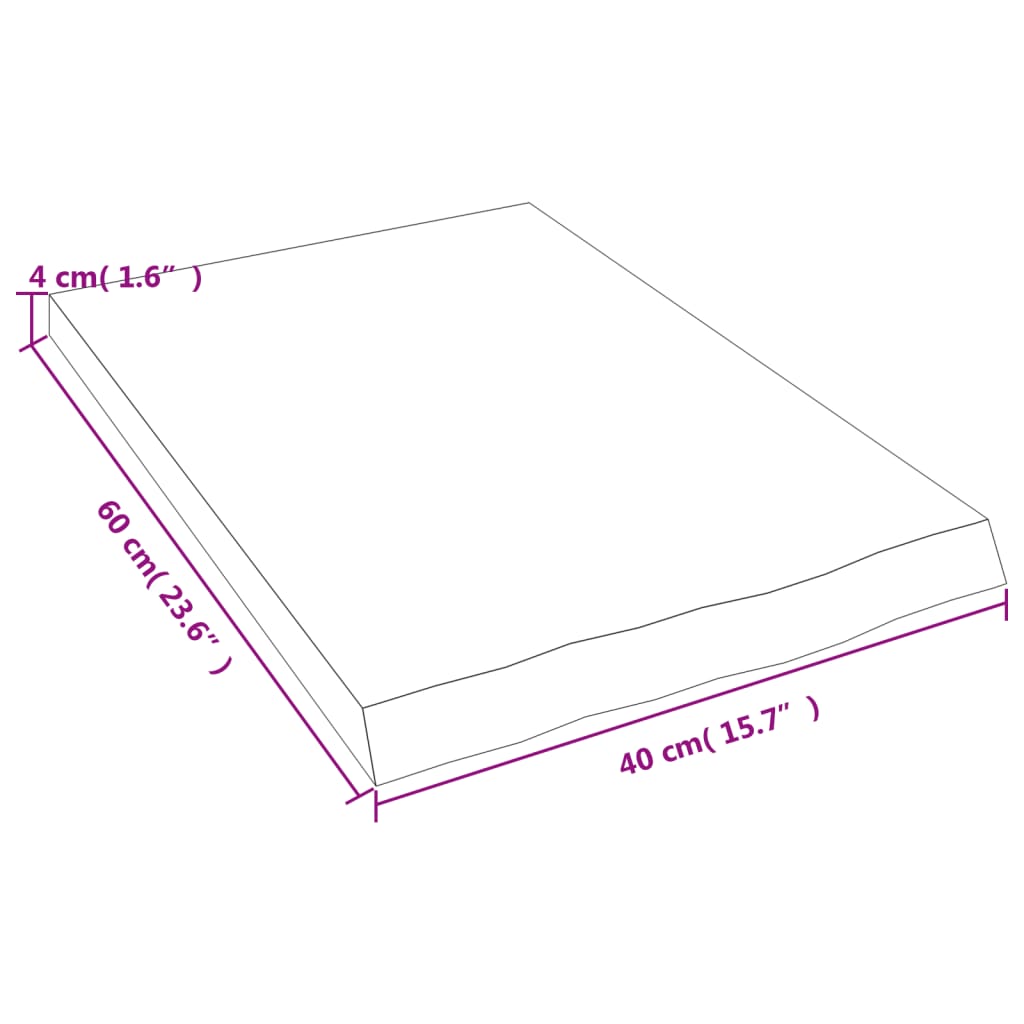 Wall shelf 40x60x(2-4) cm solid oak wood untreated