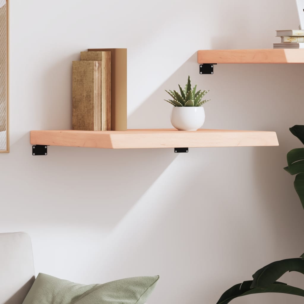 Wall shelf 60x50x(2-6) cm solid oak wood untreated