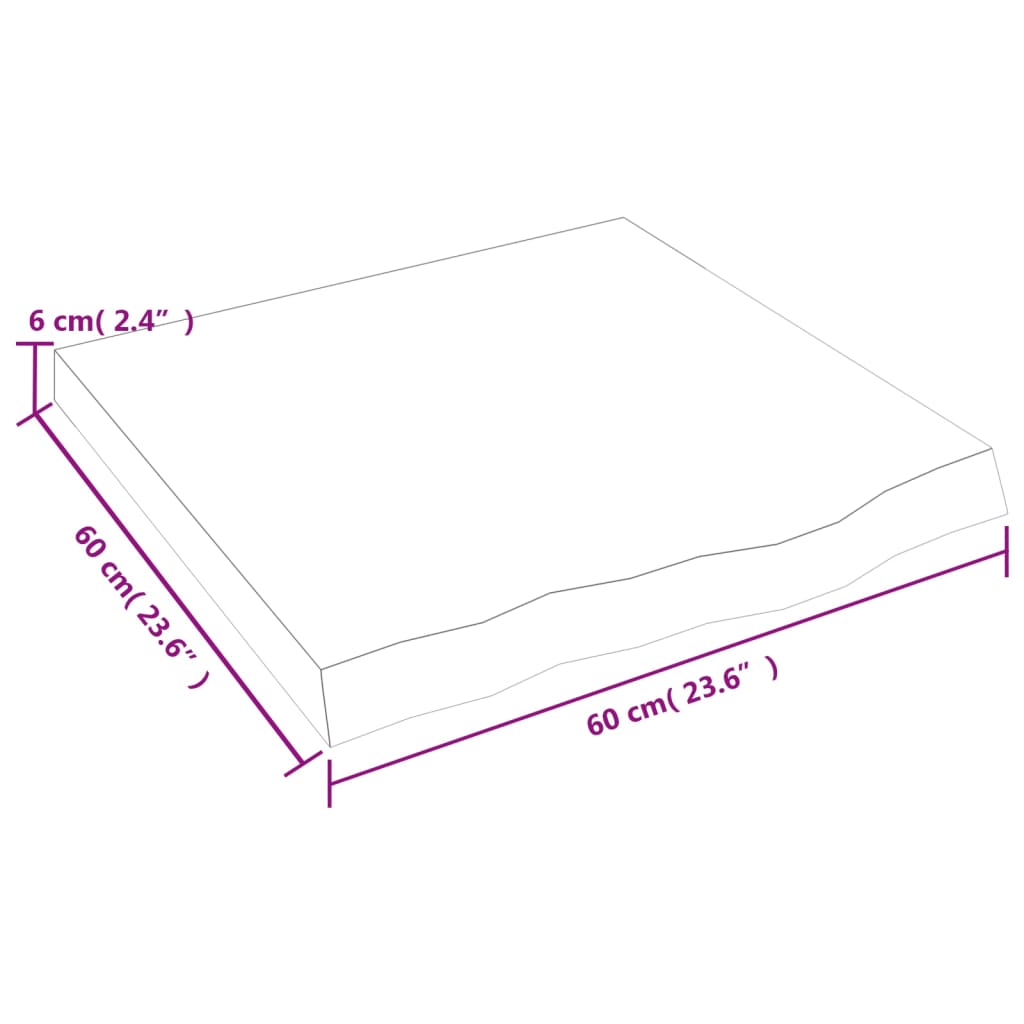 Etagère murale 60x60x(2-6) cm bois de chêne massif non traité