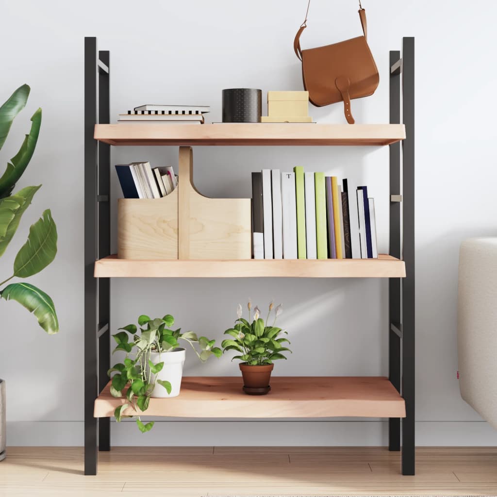 Wall shelf 80x60x(2-6) cm solid oak wood untreated