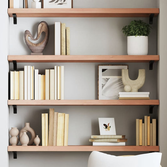 Etagère murale marron clair 100x30x(2-4) cm chêne massif bois traité