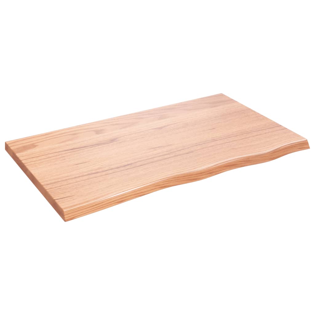 Wall shelf light brown 100x60x(2-4) cm solid oak treated wood