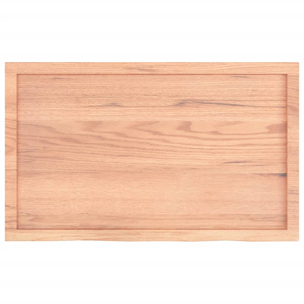 Wall shelf light brown 100x60x(2-4) cm solid oak treated wood