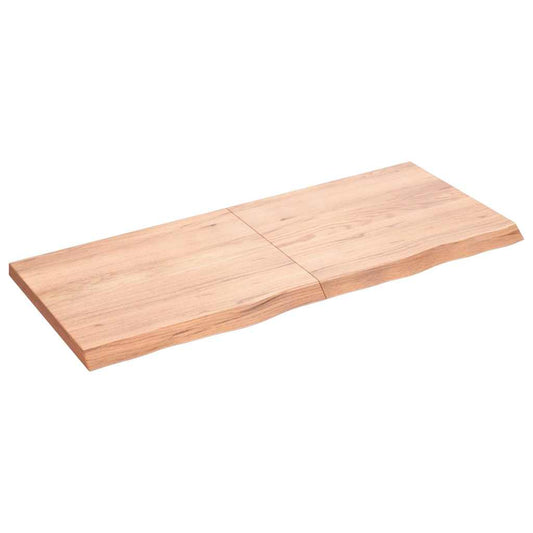 Etagère murale marron clair 120x50x(2-4) cm chêne massif bois traité