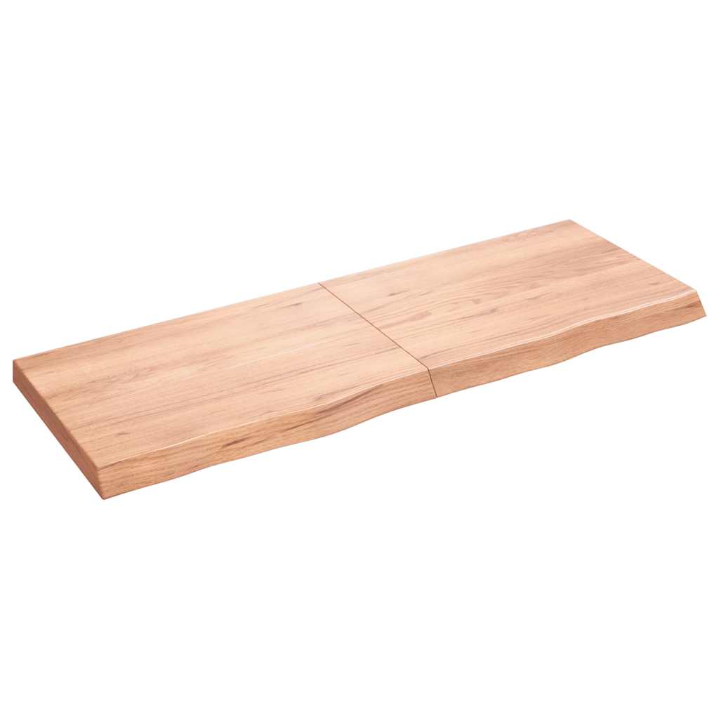 Etagère murale marron clair 140x50x(2-6) cm chêne massif bois traité