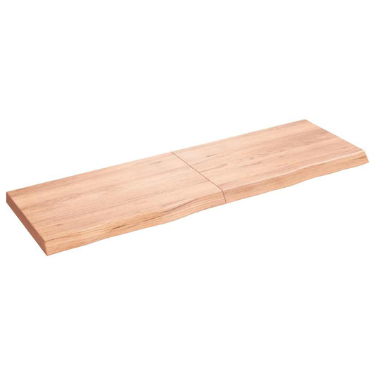 Etagère murale marron clair 160x50x(2-6) cm chêne massif bois traité