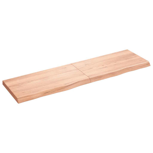 Etagère murale marron clair 180x50x(2-6) cm chêne massif bois traité