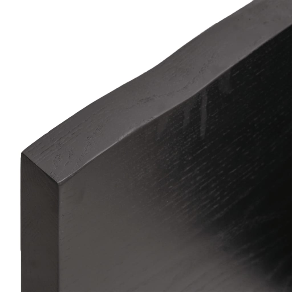 Etagère murale marron foncé 40x10x4 cm chêne massif bois traité