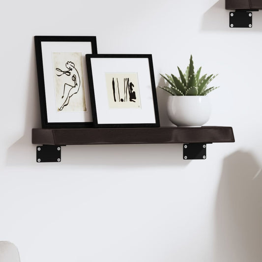 Etagère murale marron foncé 40x10x4 cm chêne massif bois traité