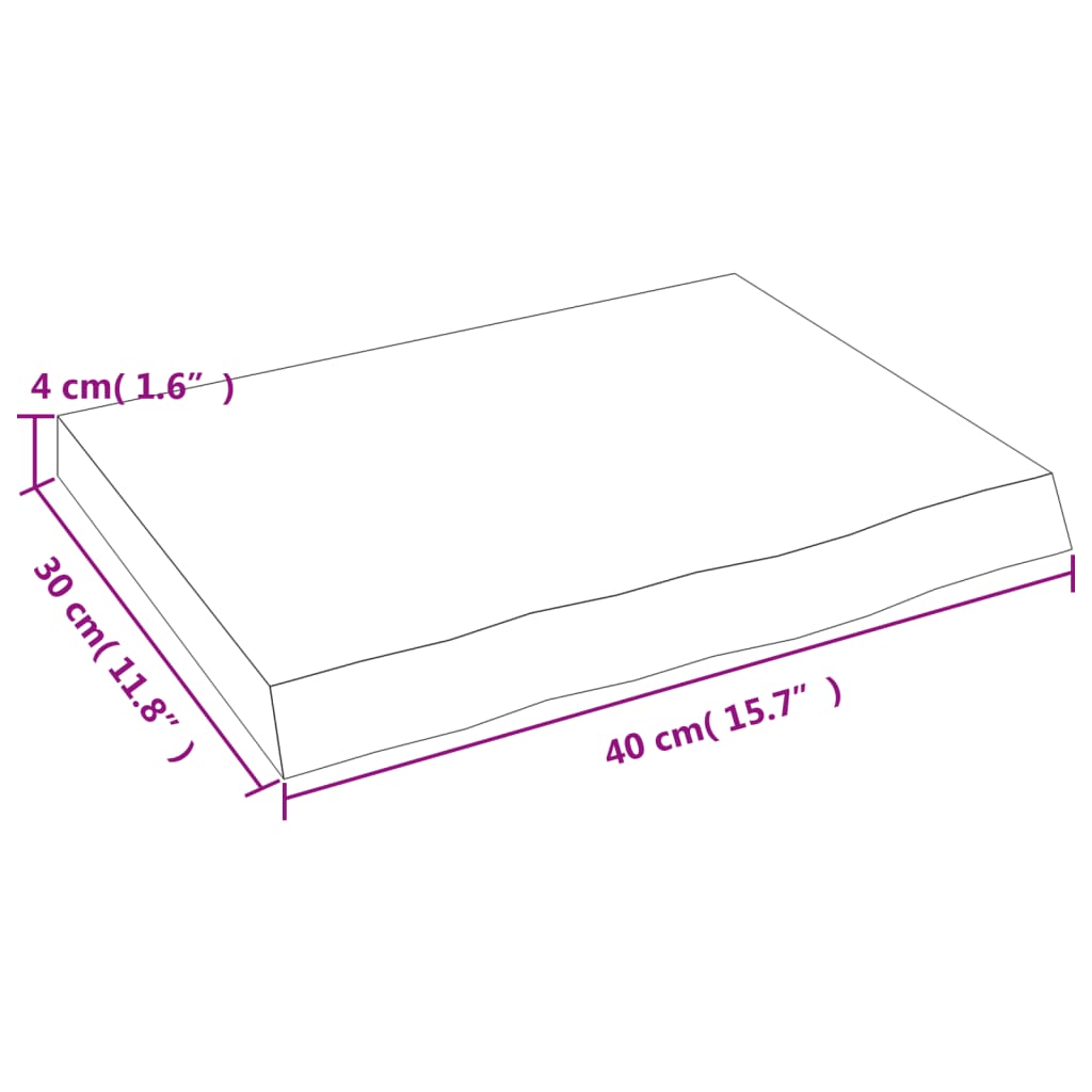 Wandregal Dunkelbraun 40x30x(2-4) cm Massivholz Eiche Behandelt