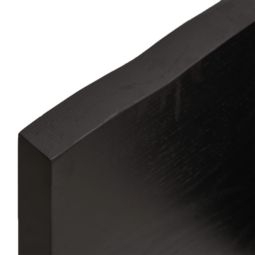 Wall shelf dark brown 40x40x(2-4) cm solid oak treated wood
