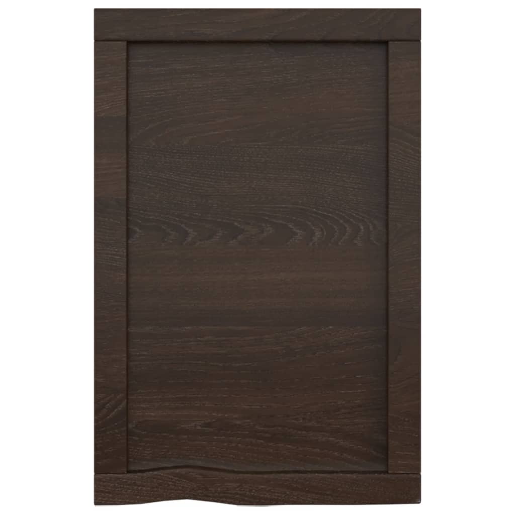 Etagère murale marron foncé 40x60x(2-4) cm chêne massif bois traité