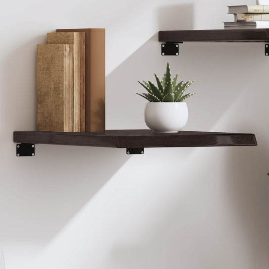 Etagère murale marron foncé 40x60x(2-4) cm chêne massif bois traité