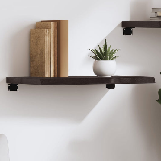 Etagère murale marron foncé 60x30x(2-4) cm chêne massif bois traité