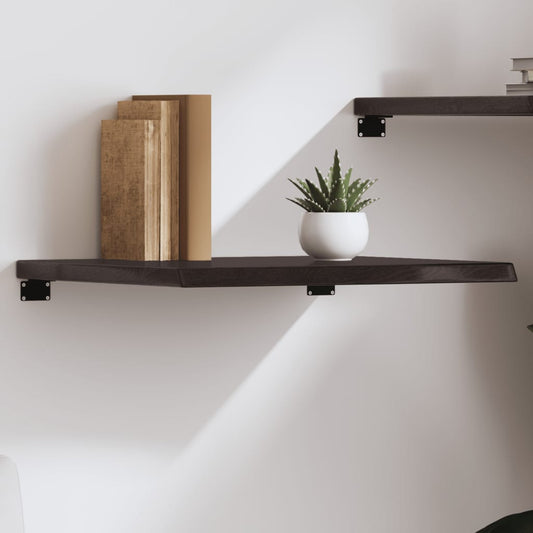 Etagère murale marron foncé 60x50x(2-4) cm chêne massif bois traité