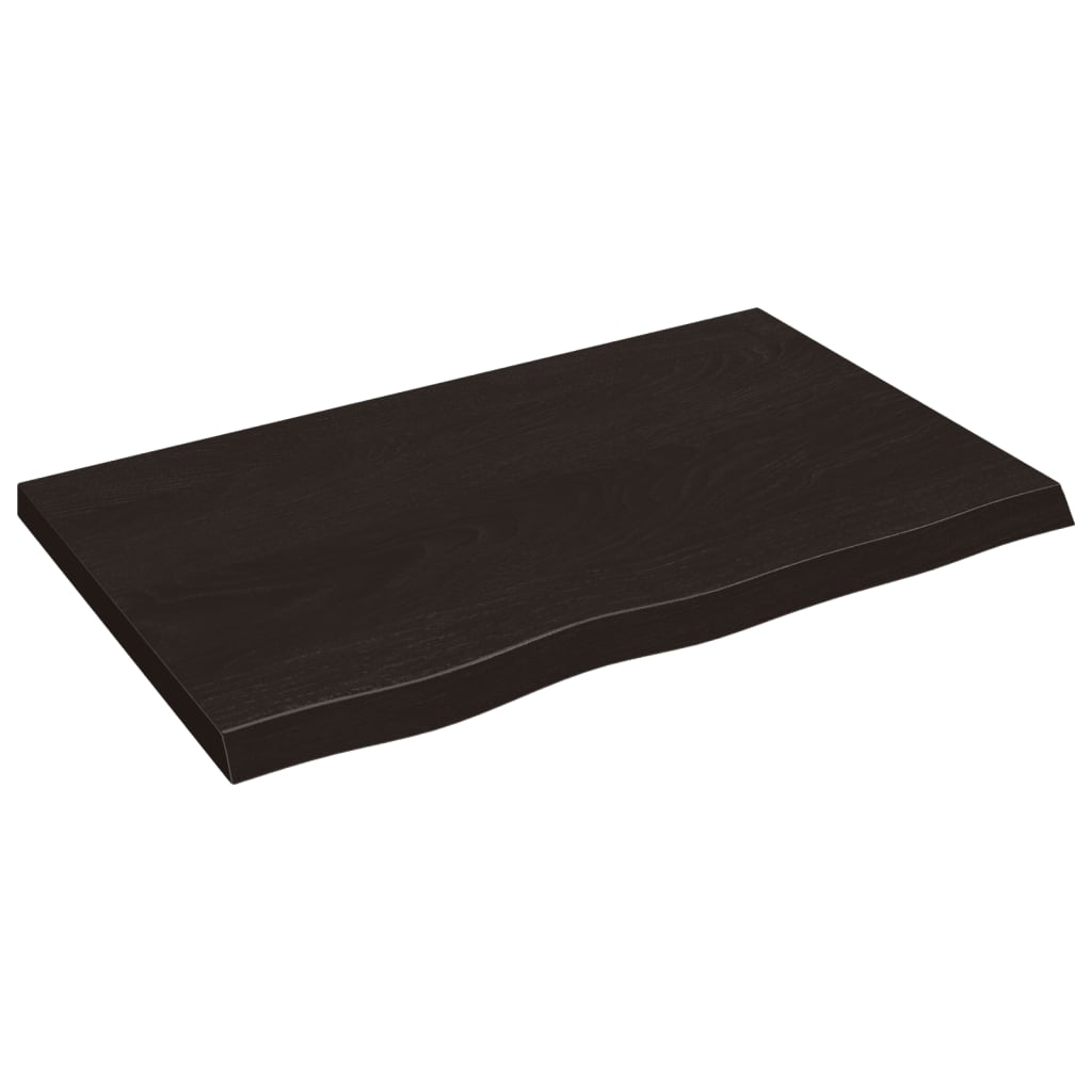 Wall shelf dark brown 80x50x(2-4) cm solid oak treated wood