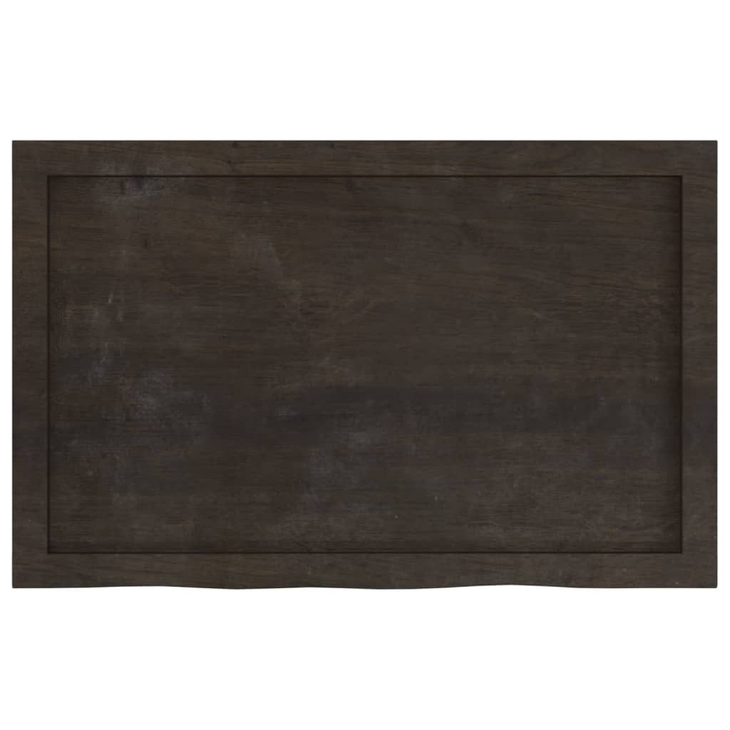 Wall shelf dark brown 80x50x(2-4) cm solid oak treated wood