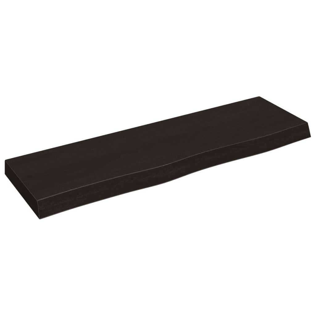 Etagère murale marron foncé 100x30x(2-6)cm chêne massif bois traité