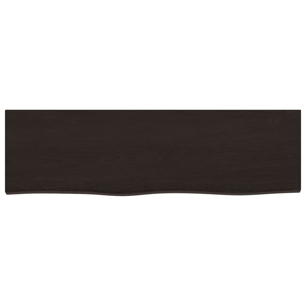 Etagère murale marron foncé 100x30x(2-6)cm chêne massif bois traité