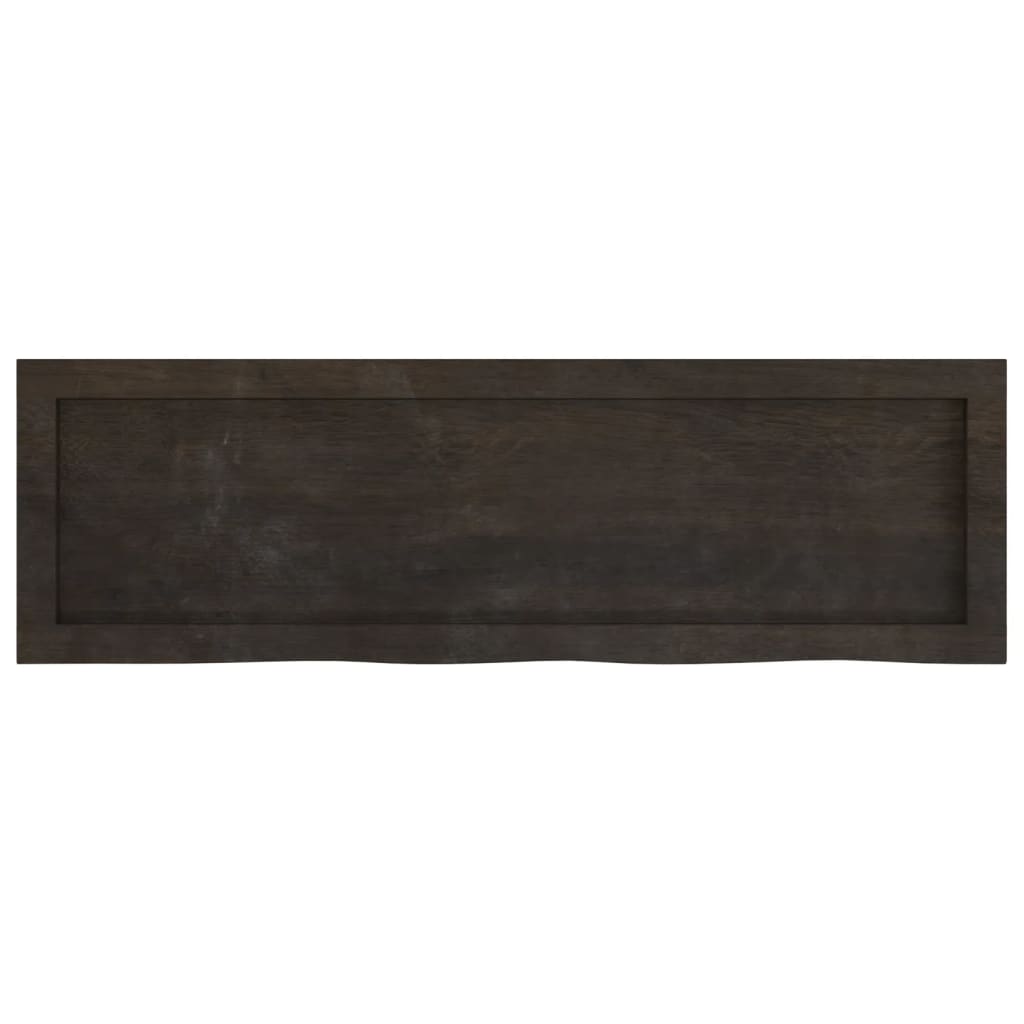 Etagère murale marron foncé 100x30x(2-6)cm chêne massif bois traité
