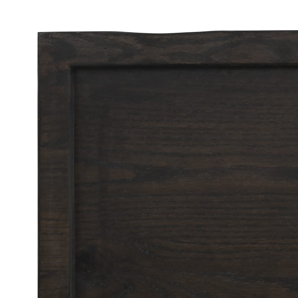 Etagère murale marron foncé 100x50x(2-4)cm chêne massif bois traité