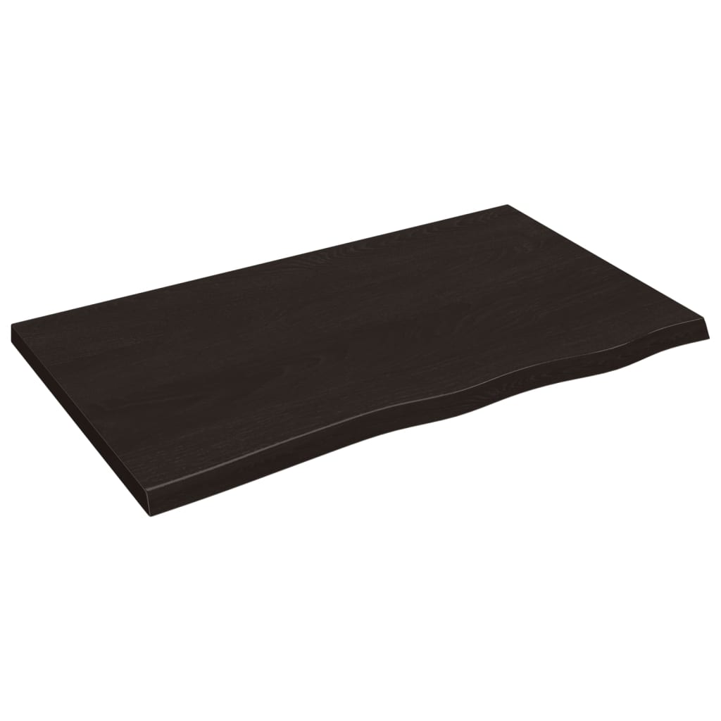 Etagère murale marron foncé 100x60x(2-4)cm chêne massif bois traité