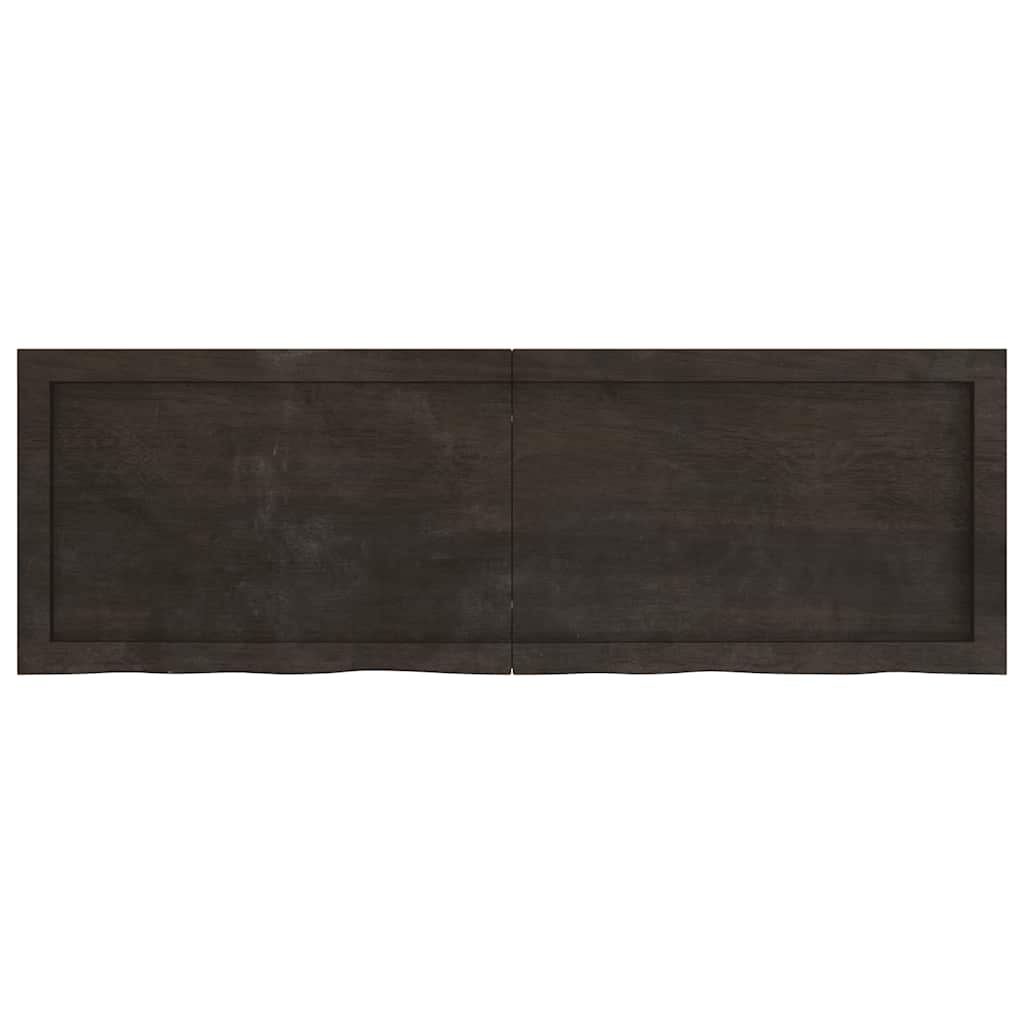 Etagère murale marron foncé 120x40x(2-4)cm chêne massif bois traité