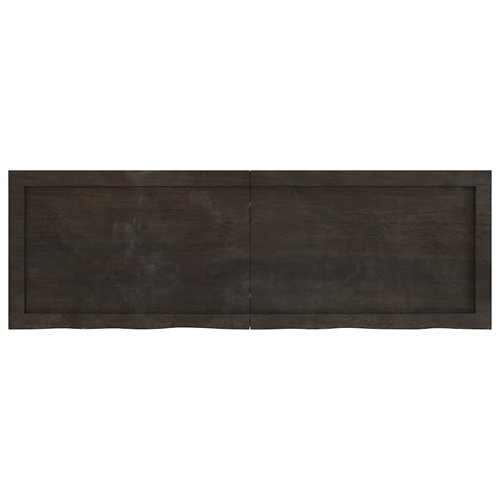 Etagère murale marron foncé 120x40x(2-4)cm chêne massif bois traité