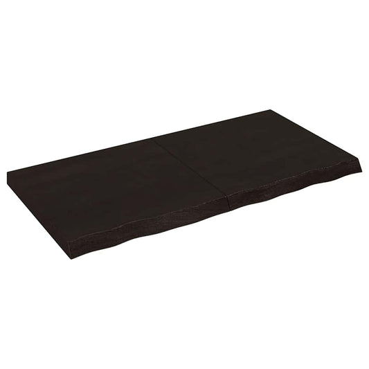 Etagère murale marron foncé 120x60x(2-6)cm chêne massif bois traité
