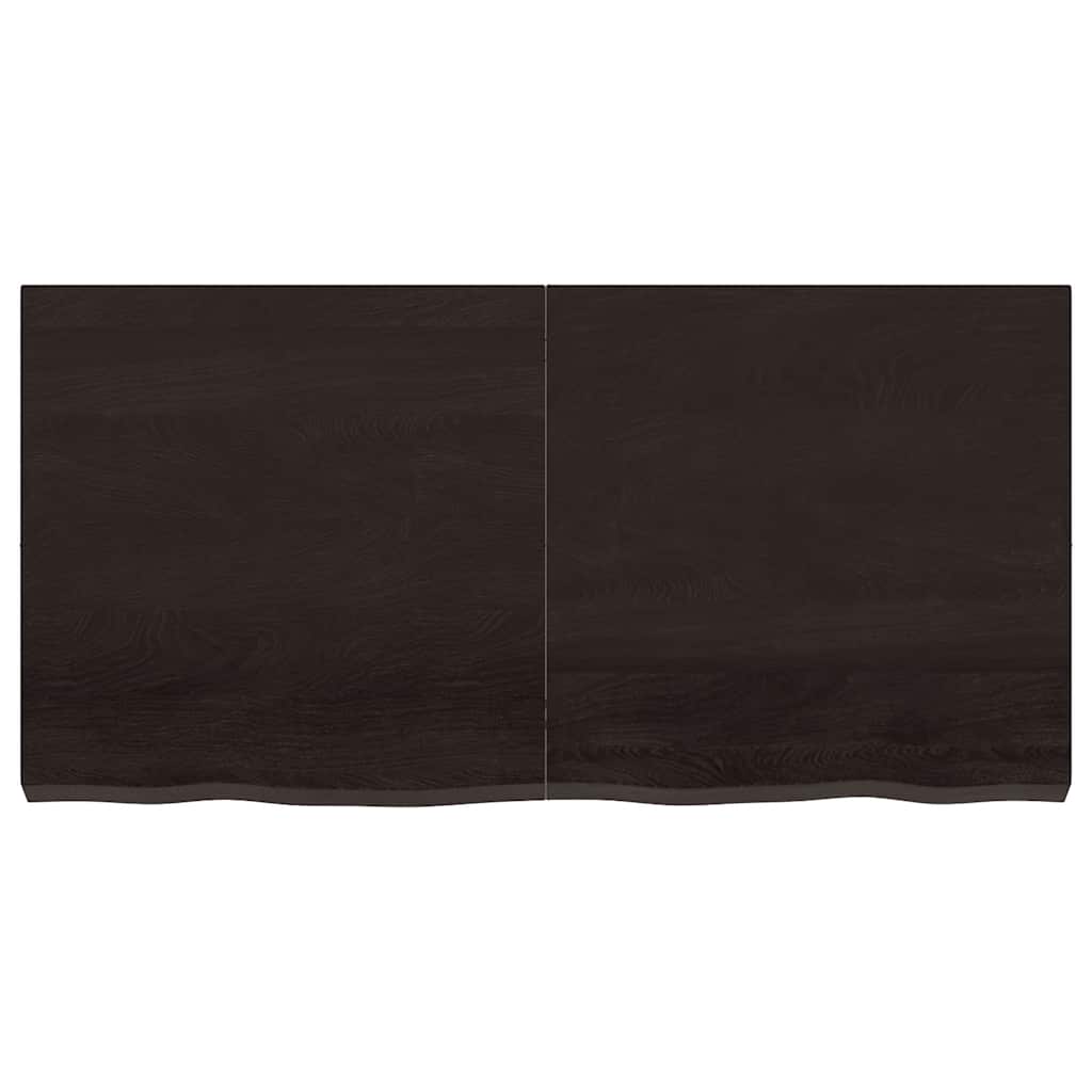 Wall shelf dark brown 120x60x(2-6)cm solid oak treated wood