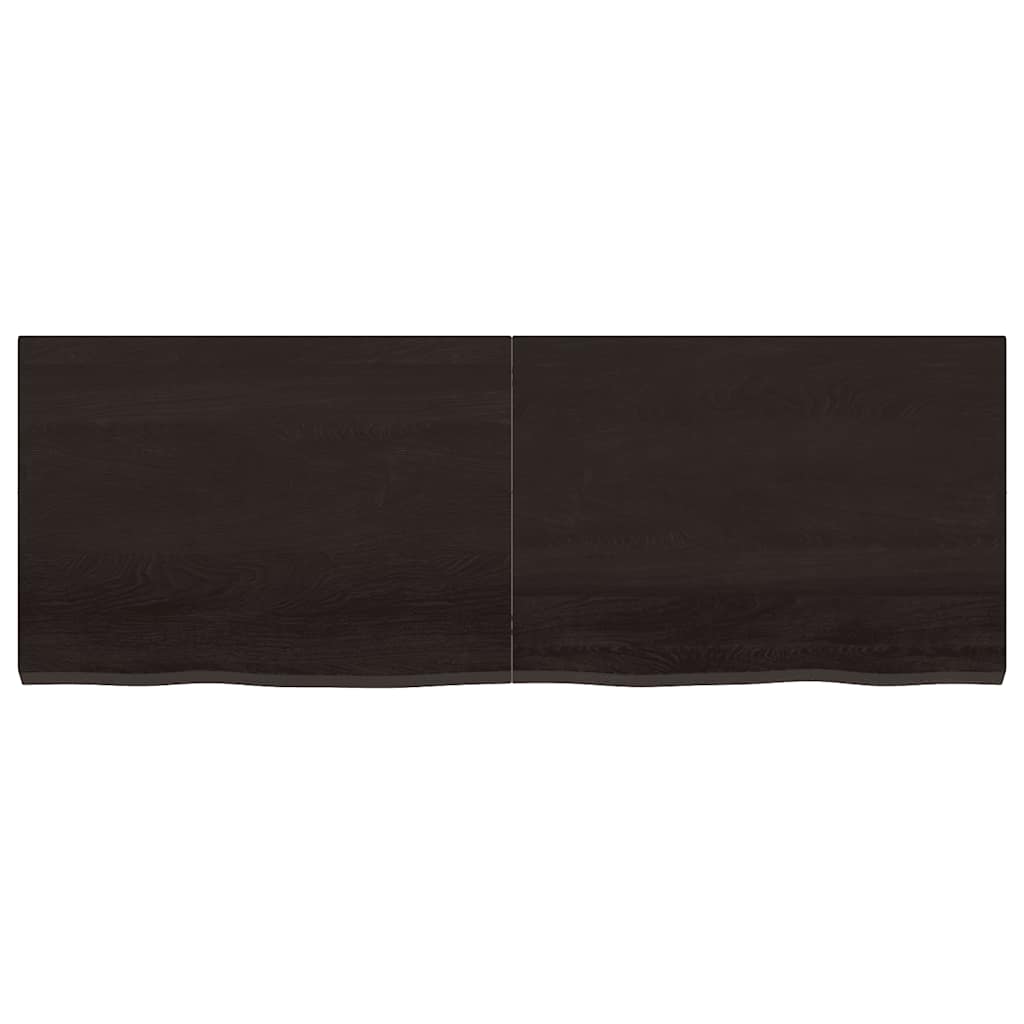 Etagère murale marron foncé 140x50x(2-4)cm chêne massif bois traité