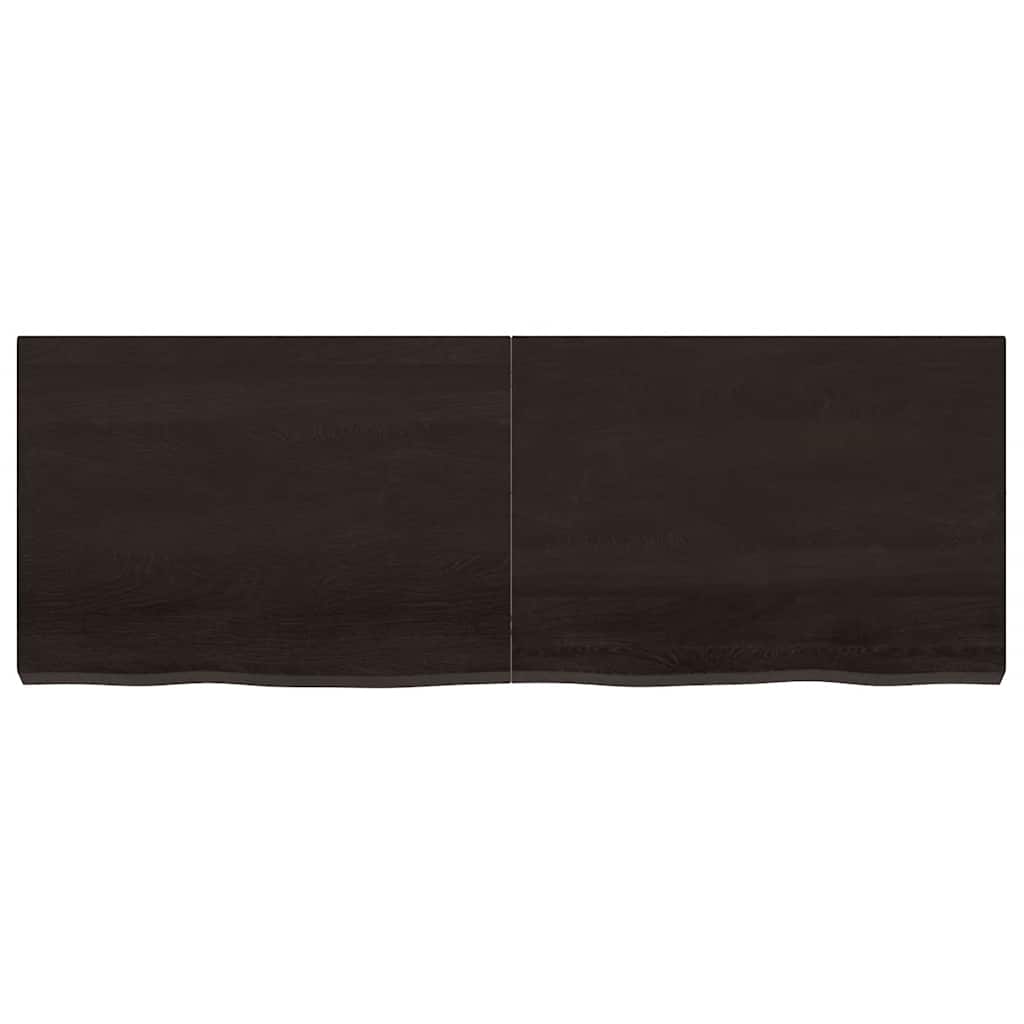 Etagère murale marron foncé 140x50x(2-6)cm chêne massif bois traité