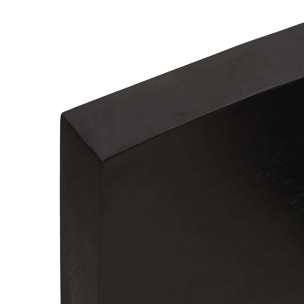 Etagère murale marron foncé 140x50x(2-6)cm chêne massif bois traité