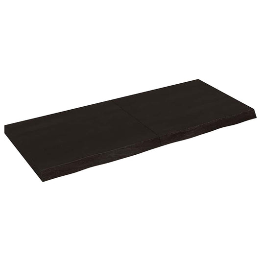 Etagère murale marron foncé 140x60x(2-6)cm chêne massif bois traité