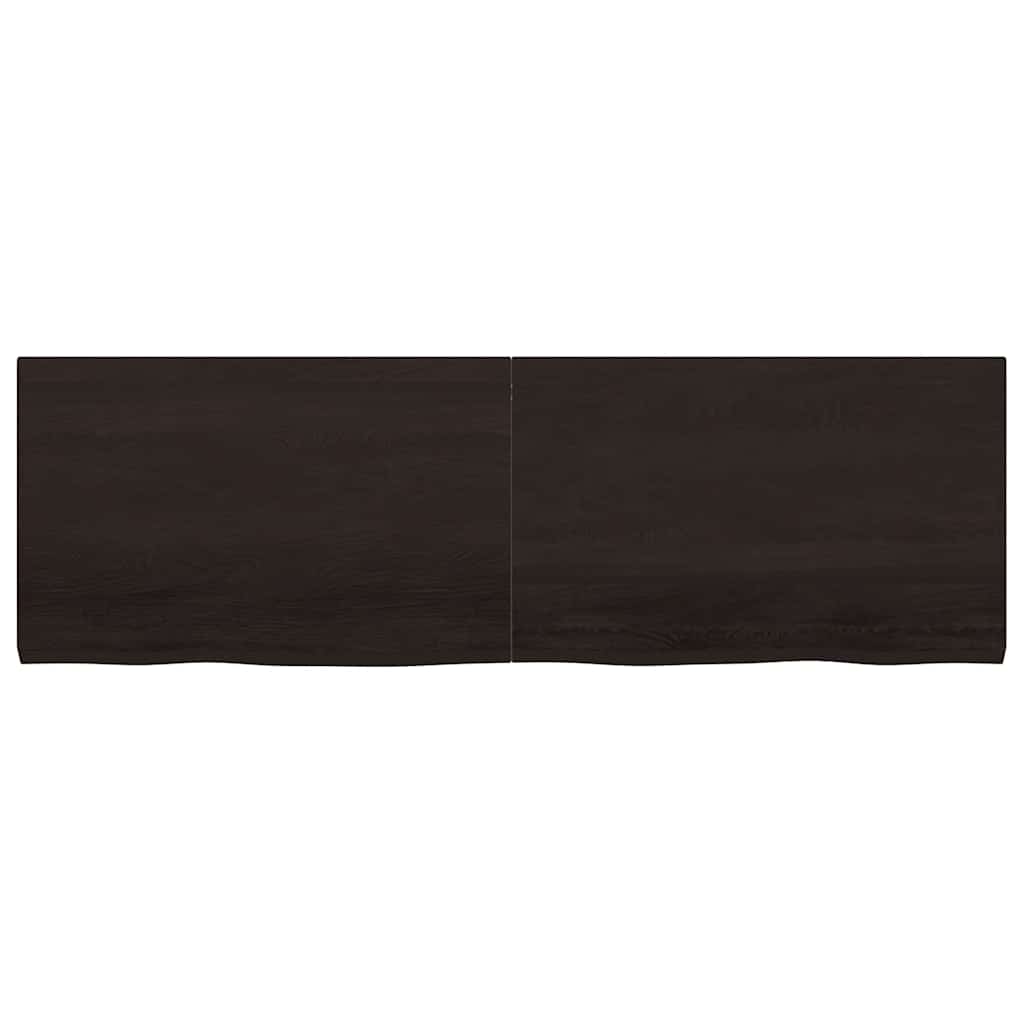 Wall shelf dark brown 160x50x(2-4)cm solid oak treated wood