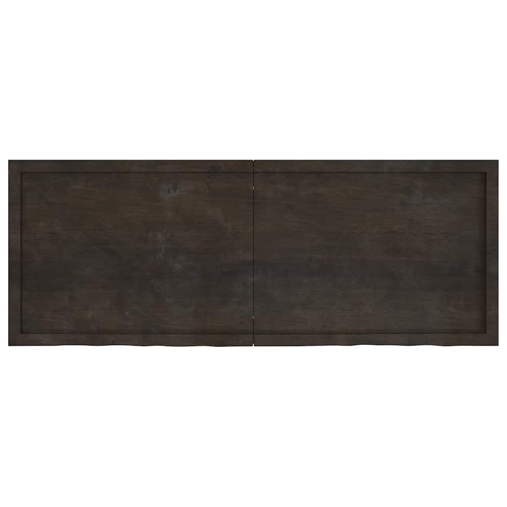 Wall shelf dark brown 160x60x(2-4)cm solid oak treated wood