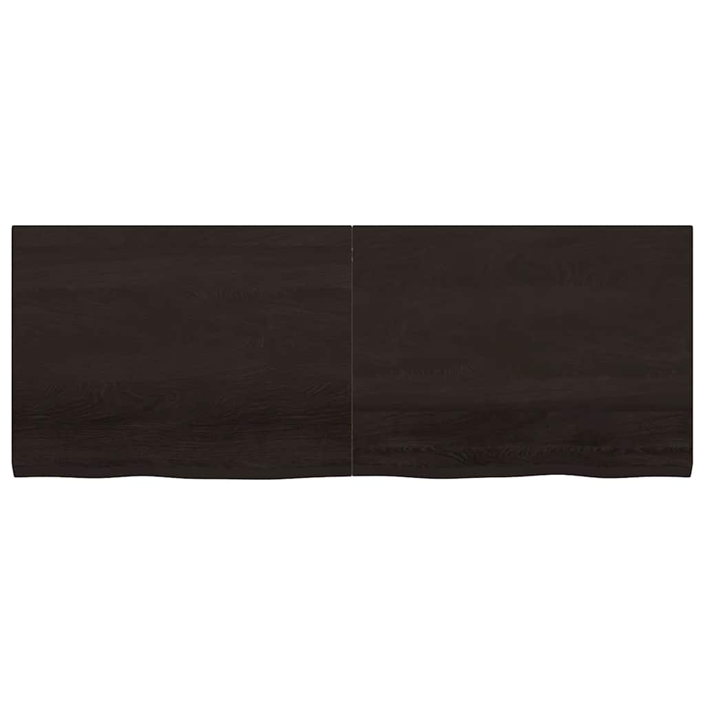 Wall shelf dark brown 160x60x(2-4)cm solid oak treated wood